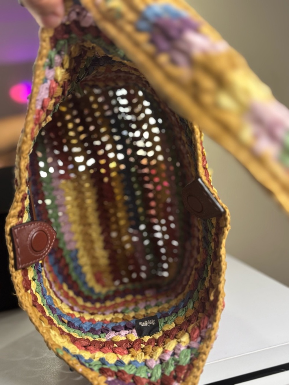 COACH Brooklyn 28 Straw Multi Color - Picture 8 of 10